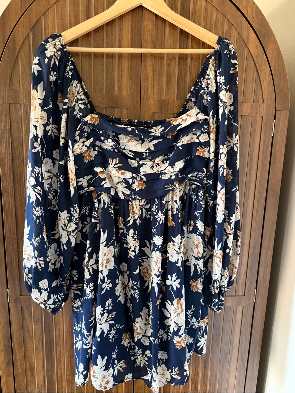 Abercrombie & Fitch Emerson Chiffon Navy Floral Mini Dress